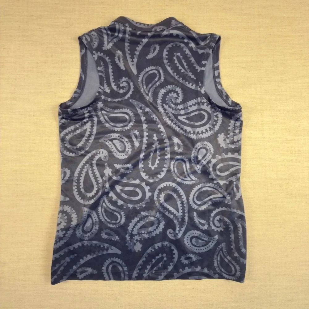 NWT Nike Dri-FIT‎ Paisley Sleeveless Golf Polo Shirt Size M